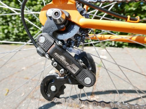 The rear derailleur was rusty and not original to this bike
