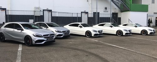 The less powerful A45 (left) is actually faster at the agility challenge than the S63s (right)