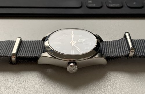 But the Oyster case is beautiful on other straps, too, like on this gray NATO