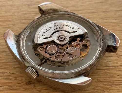 There is a rotor that winds the watch when it is moved (on the wrist), a clever system that negates the need for batteries
