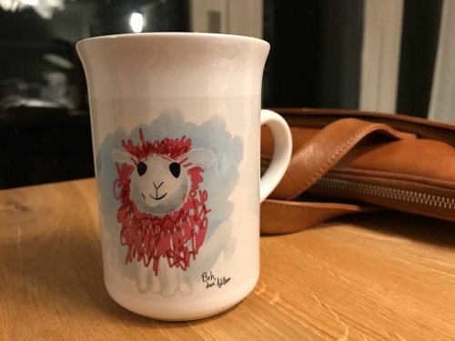 Beh printed on a mug